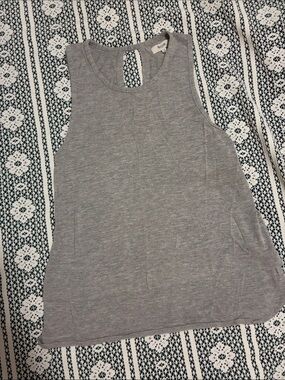 Madewell Gray Tank with Keyhole and False Layers